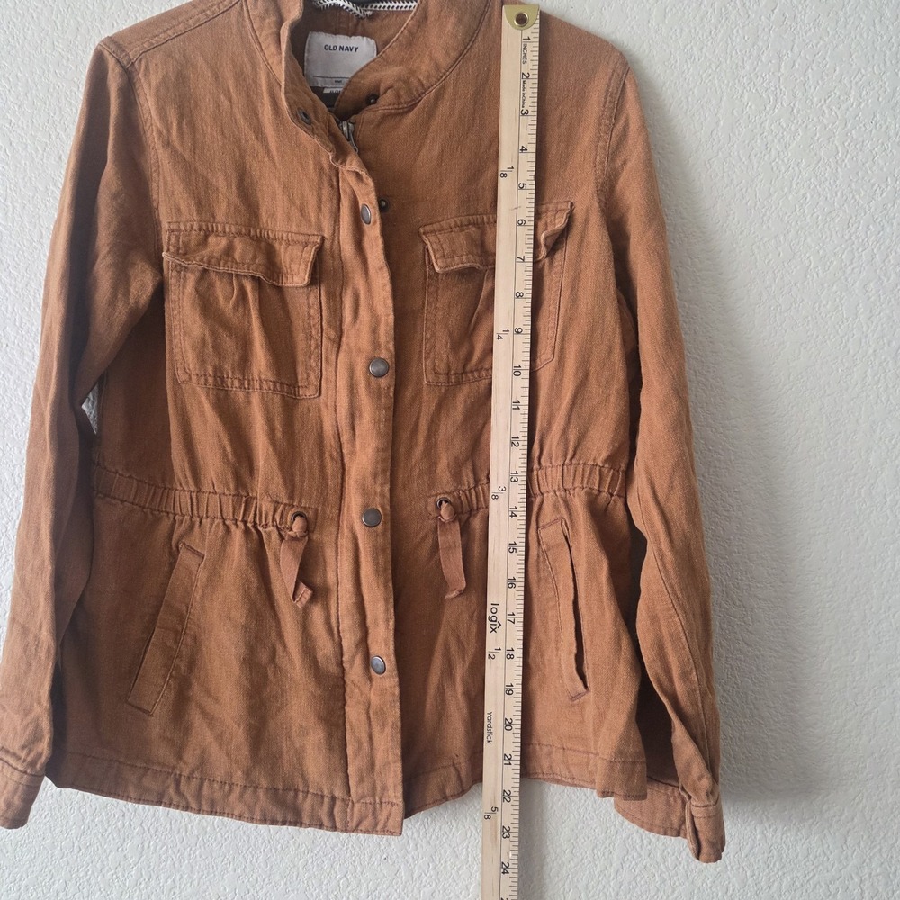 Old Navy Junior's Tan Brown Utility Military Jacket Size XL 14 Some Flaws Seepic - Picture 11 of 14